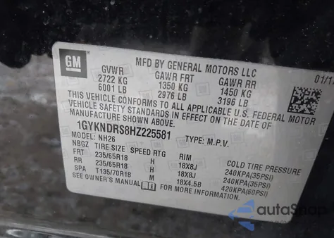 2017 Cadillac Xt5 Luxury z USA, uszkodzony, nr VIN 1GYKNDRS8HZ225581